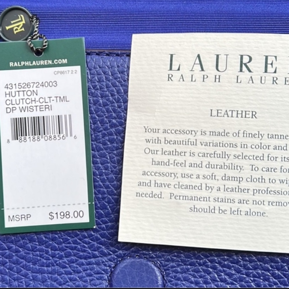 Ralph Lauren Leather Blue Clutch - Picture 10 of 10